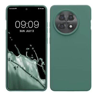 Afbeelding van kwmobile telefoonhoesje geschikt voor OnePlus 13R Hoesje met siliconen coating Smartphone case in dennengroen