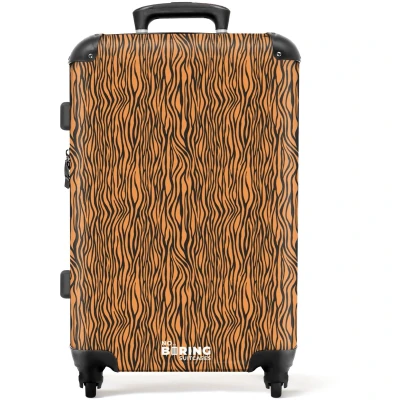 Afbeelding van NoBoringSuitcases.com Grote koffer Oranje tijgerstrepenmotief Reiskoffer met 4 wielen Trolley op wieltjes Rolkoffer groot 72 liter Ruimbagage valies 20kg Valiezen voor volwassenen