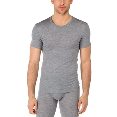 Afbeelding van Calida Wool and Silk T shirt Grijs Small Heren