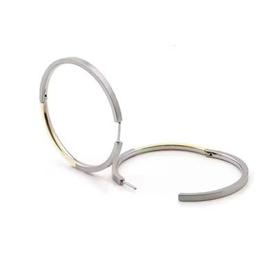Afbeelding van Boccia 0508 02 Oorringen titanium zilver en goudkleurig 2,5 x 40 mm