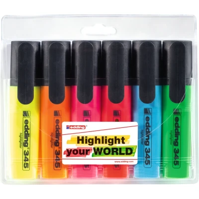 Afbeelding van Markeerstift edding 345 2 5mm assorti set à 6 stuks
