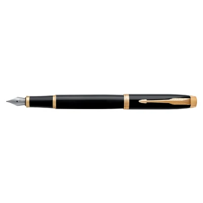 Afbeelding van Parker IM Black Lacquer GT Vulpen Schrijfwijze: Fijn Kleur: Zwart De Vulpenwereld