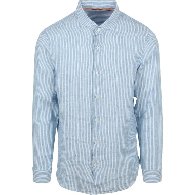 Afbeelding van Superdry linnen casual overhemd lichtblauw