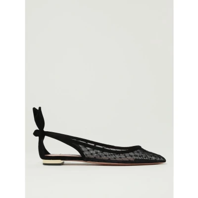 Afbeelding van Delicate Mesh Pointed Toe Slingback with Bow Accent Wo Black