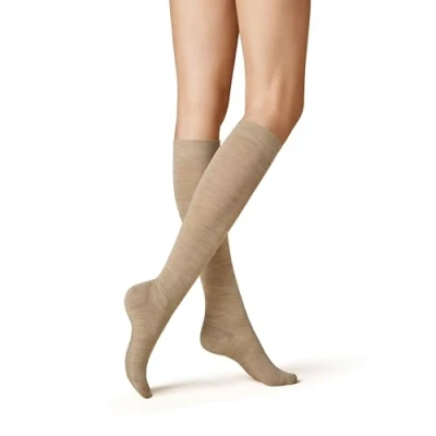 Afbeelding van KUNERT Soft Wool Cotton Dames Kniekousen Beige mel. Maat 35 38