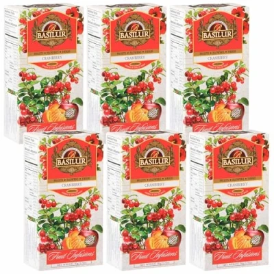 Afbeelding van BASILUR Fruit Infusions Vruchtenthee zonder cafeïne met cranberry en citroenaroma 25x2g