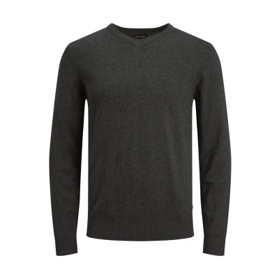 Afbeelding van Jack &amp; Jones Jjeemil Vneck NOOS Trui, Heren, Maat: XS, Dark grey melange