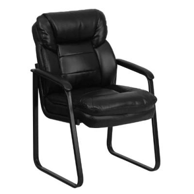 Afbeelding van Flash Furniture directiestoel met sleevoet, microvezel, zwart