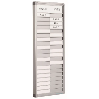 Afbeelding van Presentiebord Softline profiel 16mm, graveer, 30 pos. NL