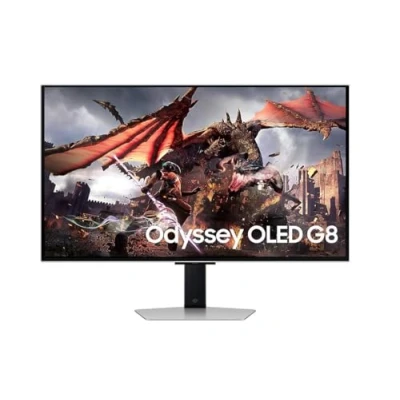 Afbeelding van Samsung Odyssey OLED G8 S32DG800SU Monitor Smart Gaming 81.3 cm (32&quot;) 3840 x 2160 4K @ 240 Hz 250 cd/m² 1000000:1 DisplayHDR 400 True Black 0.03 ms 2xHDMI, DisplayPort Lautsprecher Silber