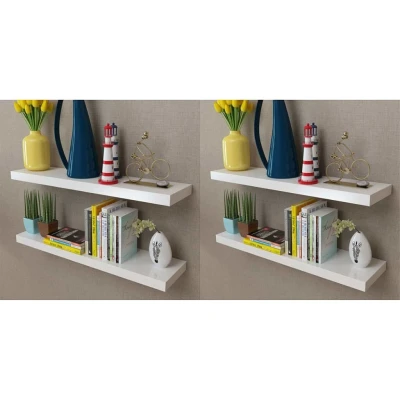 Afbeelding van Wandplanken 4 st 80 cm wit