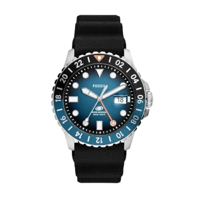 Afbeelding van Fossil horloge FS6049 Blue GMT zilverkleurig