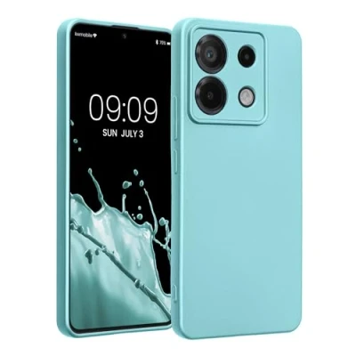 Afbeelding van kwmobile metallic telefoonhoesje van TPU geschikt voor Xiaomi Redmi Note 13 Pro 5G / Poco X6 Flexible case smartphone In mintgroen