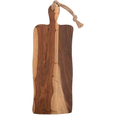 Afbeelding van Bowls and Dishes Pure Rose Wood Duurzame Borrelplank Tapasplank Serveerplank rustiek met handvat 49 cm BBQ tip!