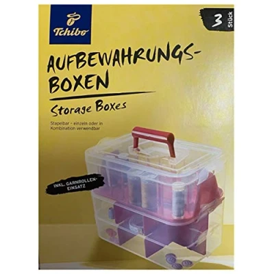 Afbeelding van TCM Tchibo onderhoudsbox naaien knutselen garenrollen inzetstuk