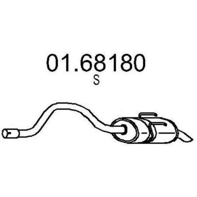 Afbeelding van MTS 01.68180 Einddemper 1100mm RENAULT: Espace III (JE) 2.0 1996 2000