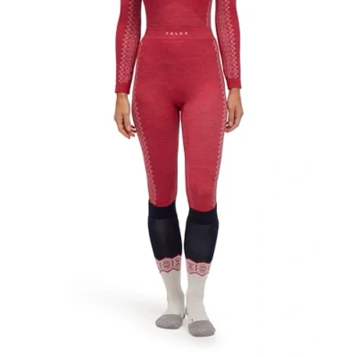 Afbeelding van FALKE Dames baselayer broek Wool Tech Trend 3/4 W TI wol functioneel materiaal sneldrogend 1 stuk, roze (rood 8644), S