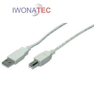 Afbeelding van Kabel USB 2.0 aansluiting A =&gt; B 2x stekker grauw 2 meters
