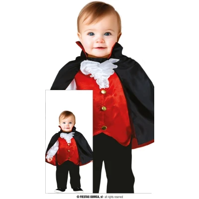 Afbeelding van Guirca Vampier &amp; Dracula Kostuum Valentino Van Pier Jongen Rood, Zwart 18 24 maanden Halloween Verkleedkleding