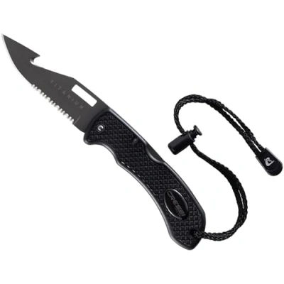 Afbeelding van CRESSI Chaku Knife Titanium/Black Duikmes met dubbel titanium lemmet, glad en getand, ideaal voor duiken apneu, zwart/titanium eenheidsmaat, volwassenen, uniseks