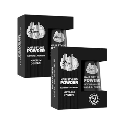 Afbeelding van The Shave Factory Hair Styling Powder Mattifying &amp; Volumizing voor ongeëvenaarde Textuur, Volume en Matte Afwerking Perfect Elke Look Haartype 20g (Classic, 2 Stuks)
