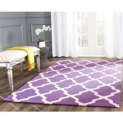 Afbeelding van Safavieh Gestructureerd tapijt, CAM121 handgetuft wol, 152 X 243 cm, lila/ivoor