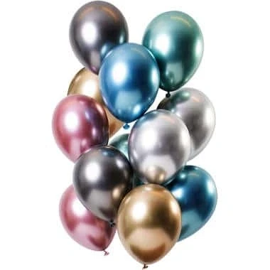Afbeelding van Ballon set Mirror Effect Treasures 12 stuks
