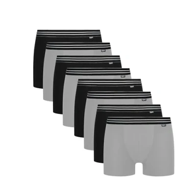 Afbeelding van Dim EcoDim Boxershorts voor heren, katoen, stretch, comfortabel, zwart, 8 stuks, zwart/grijs/zwart/grijs, M