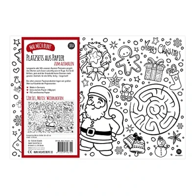 Afbeelding van Kerst placemat Kleurbaar 12 stuks Kleuren Kleurplaat Kinderen Kerstkleurplaat Inkleuren Noël Christmas Weihnachten