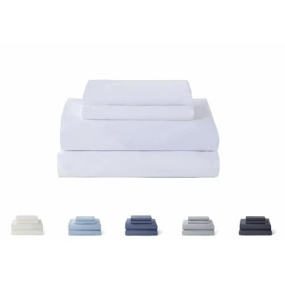 Afbeelding van Todocama Beddengoedset, 4 delig, 5003, hoeslaken, 2 kussenslopen 50 x 80 cm, voor bed 180 190/200 wit