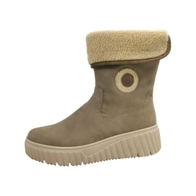Afbeelding van Rieker Dames N2554 halflange laarzen, beige, 38 EU, EU