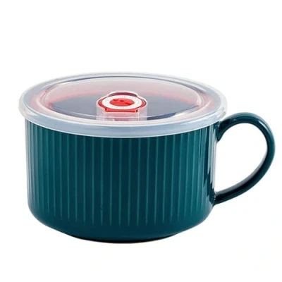 Afbeelding van grote mok, koffiemok, keramiek, theekopje, 700 ml, soepbeker, mueslikom met handvat, theebeker, porselein, slakom, ramen, kom