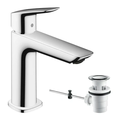 Afbeelding van Hansgrohe Logis wastafelkraan 121 met waste chroom