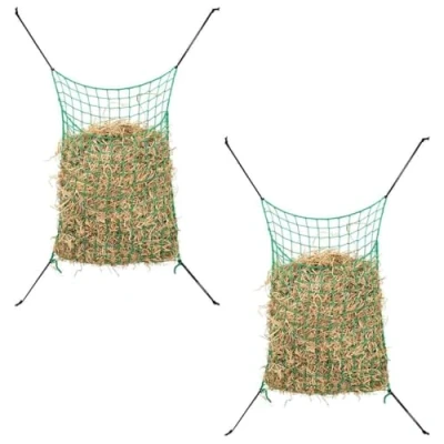 Afbeelding van vidaXL Hooinetten 2 st 90x60 cm rechthoekig polypropeen groen