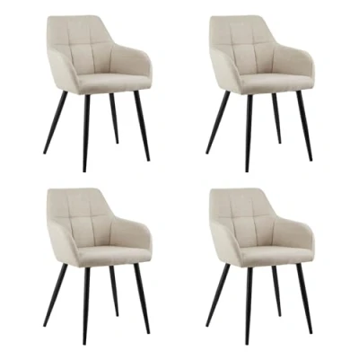 Afbeelding van Set van 4 Kick eetkamerstoel Nova beige