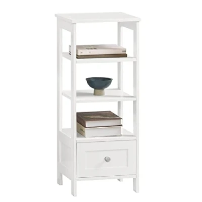 Afbeelding van SoBuy Hoge Bijzettafel Opbergplank voor Woonkamer Kantoor Keuken in 3 Laag met 1 Lade 30x28x74cm, FBT91 W