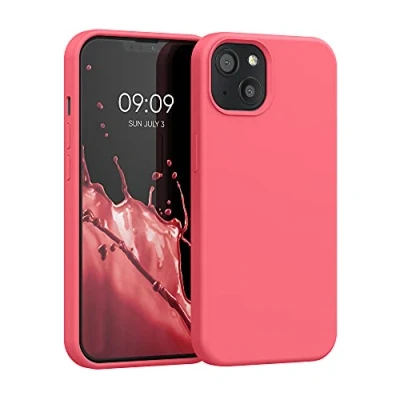 Afbeelding van kwmobile telefoonhoesje compatibel met Apple iPhone 13 hoesje Zachte case voor smartphone Back cover in neon koraal