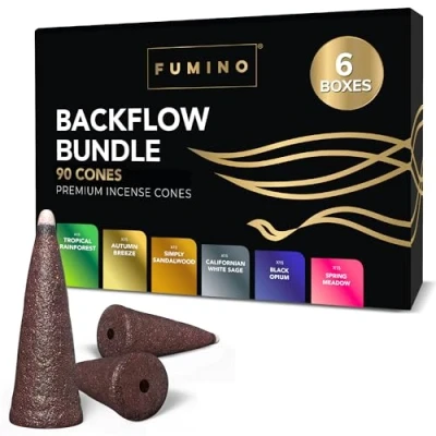 Afbeelding van Fumino Fresh Backflow Wierook Kegels Multipack Essentials Bundel 6 Dozen 90 Masala Agarbatti Joss geur voor ontspanning en meditatie, huis decor