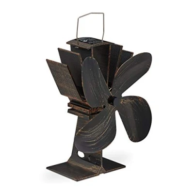 Afbeelding van Relaxdays kachelventilator voor houtkachel zonder stroom haardventilator ventilator