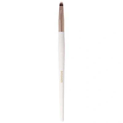 Afbeelding van DESSINES MakeUp kwast, veganistisch professionele kwast van natuurlijk houten handvat (wit/goud) (eyeliner TU785)