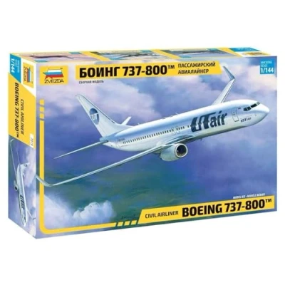 Afbeelding van ZVEZDA 500787019 1:144 Boeing 737 800, modelbouw, bouwpakket, staande hobby, knutselen, plastic bouwset, ongelakt