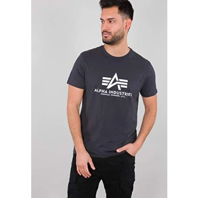 Afbeelding van Alpha Industries T CAMO Tshirt print, Heren, Maat: Small, Iron grey