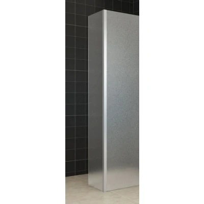 Afbeelding van Wiesbaden Zijpaneel 35 x 200 cm met hoekprofiel voor inloopdouche chroom 10 mm NANO geheel matglas