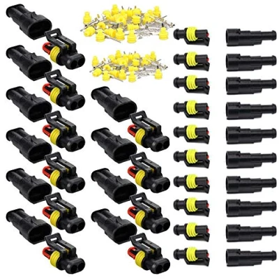 Afbeelding van GTIWUNG 20 Kit 1 pin &amp; 2 pins manier Waterdichte elektrische draad Connector Stekkerbus Mannelijk en vrouwelijk PA66 Nylon behuizing 1,5 mm serie terminals voor motorfiets Auto Truck Marine