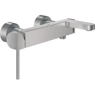 Afbeelding van Grohe plus badmengkraan wand eengreeps 2 gats met s koppelingen 99mm uitloop 150mm g1 supersteel 33553dc3