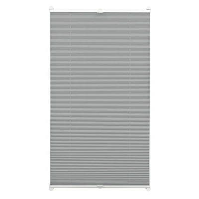Afbeelding van GARDINIA plisségordijn met klemsteunen, ondoorzichtig rolgordijn, alle montageonderdelen inbegrepen, EASYFIX 2 geleiders, leisteen, 60 x 130 cm (BxH)