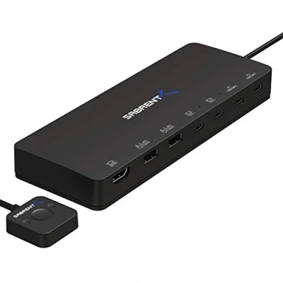 Afbeelding van SABRENT 2 poorts USB Type C KVM switch met 60 Watt stroomvoorziening (USB KCPD)