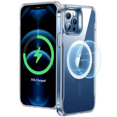 Afbeelding van ESR Beschermhoesje voor iPhone 12/iPhone 12 Pro, magnetisch, compatibel met MagSafe, HD Clear Hybrid Case HaloLock, versterkte valbescherming, krasbestendige achterkant, transparant