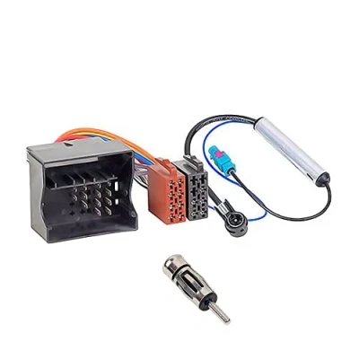 Afbeelding van Audioproject A426 Autoradio adapterset Quadlock naar ISO + antenne adapter Fakra DIN compatibel met Opel Agila Corsa Astra vanaf 2003 fantoomvoeding auto radio adapterkabel stekker