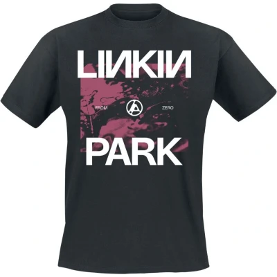 Afbeelding van Linkin Park From Zero T shirt zwart S Katoen Heren Band merch, Bands